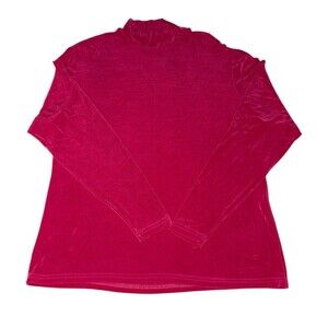 Hobby Horse Slinky Western Shirt Women's XXL Stretch Mock Neck Equestrian Pink